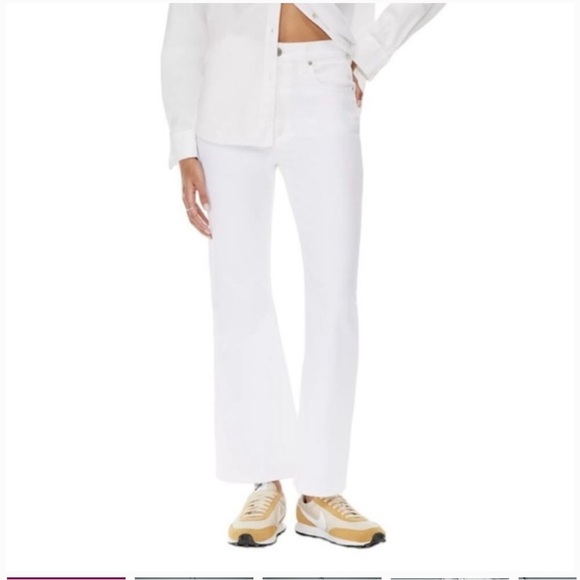ARITZIA x Denim Forum The Twiggy 60's High Rise Flare Size 32 White - Picture 1 of 9